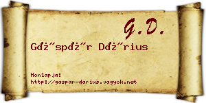 Gáspár Dárius névjegykártya